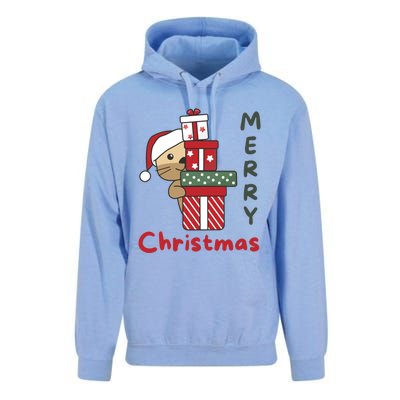 Otter Merry Christmas Festive Season Otter Gift Unisex Surf Hoodie