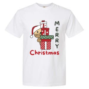 Otter Merry Christmas Festive Season Otter Gift Garment-Dyed Heavyweight T-Shirt