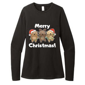 Otter Merry Christmas Winter Animals Otter Gift Womens CVC Long Sleeve Shirt