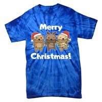 Otter Merry Christmas Winter Animals Otter Gift Tie-Dye T-Shirt