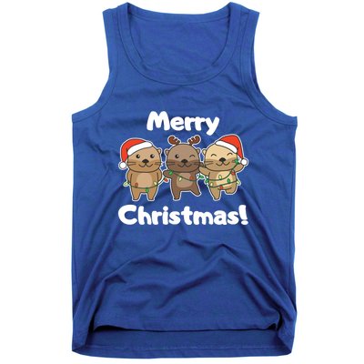 Otter Merry Christmas Winter Animals Otter Gift Tank Top