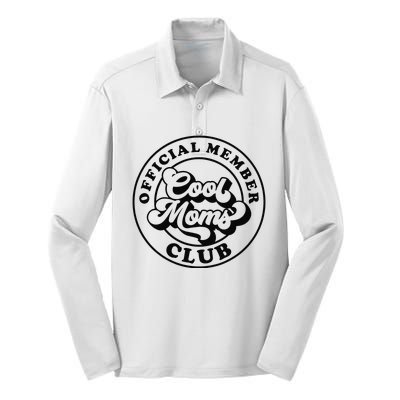 Offical Member Cool Moms Club Mom Life Funny Mothers Day Silk Touch Performance Long Sleeve Polo