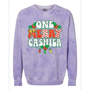 One Merry Cashier Christmas Xmas Holiday Colorblast Crewneck Sweatshirt