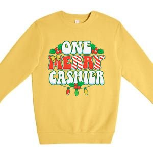 One Merry Cashier Christmas Xmas Holiday Premium Crewneck Sweatshirt