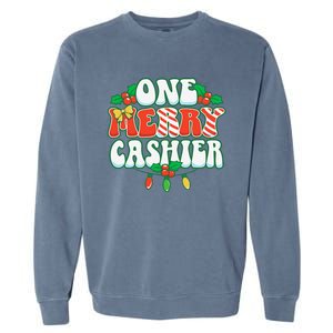 One Merry Cashier Christmas Xmas Holiday Garment-Dyed Sweatshirt