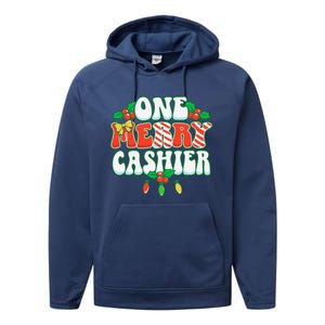 One Merry Cashier Christmas Xmas Holiday Performance Fleece Hoodie