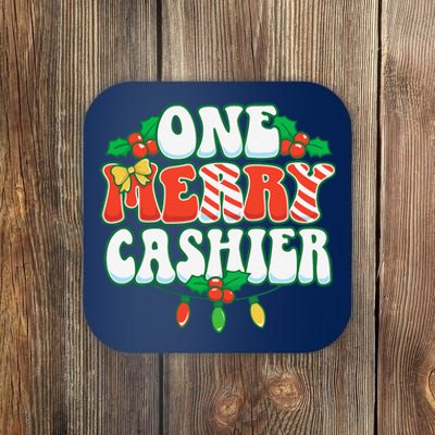 One Merry Cashier Christmas Xmas Holiday Coaster