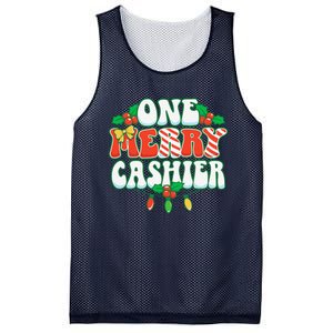 One Merry Cashier Christmas Xmas Holiday Mesh Reversible Basketball Jersey Tank