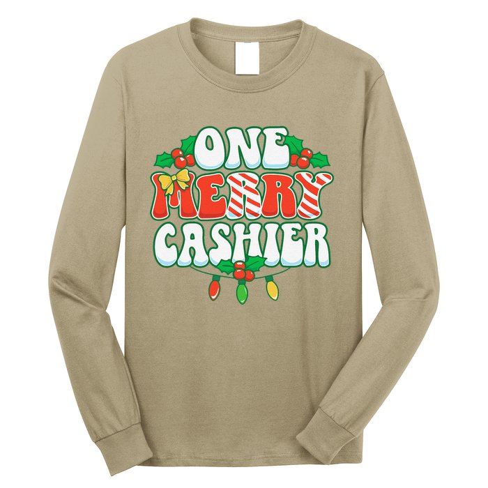 One Merry Cashier Christmas Xmas Holiday Long Sleeve Shirt