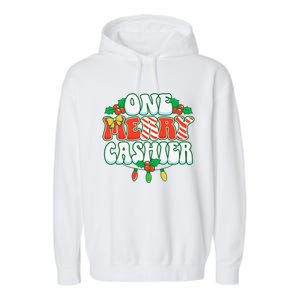 One Merry Cashier Christmas Xmas Holiday Garment-Dyed Fleece Hoodie