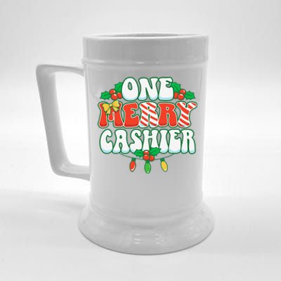 One Merry Cashier Christmas Xmas Holiday Beer Stein