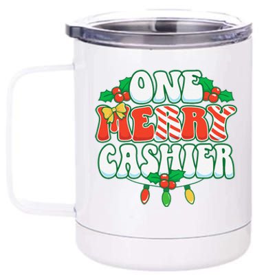 One Merry Cashier Christmas Xmas Holiday 12 oz Stainless Steel Tumbler Cup