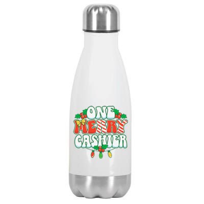 One Merry Cashier Christmas Xmas Holiday Stainless Steel Insulated Water Bottle