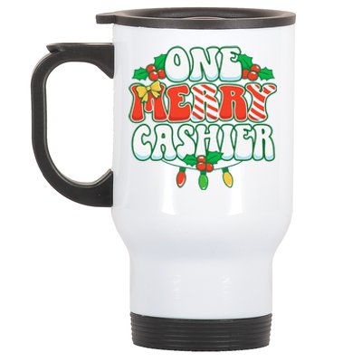 One Merry Cashier Christmas Xmas Holiday Stainless Steel Travel Mug