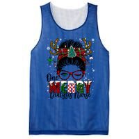 One Merry Dialysis Nurse Messy Bun Christmas Love Nurse Life Gift Mesh Reversible Basketball Jersey Tank