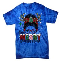 One Merry Dialysis Nurse Messy Bun Christmas Love Nurse Life Gift Tie-Dye T-Shirt