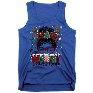 One Merry Dialysis Nurse Messy Bun Christmas Love Nurse Life Gift Tank Top