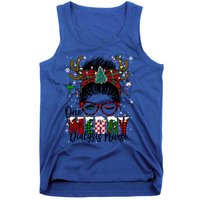 One Merry Dialysis Nurse Messy Bun Christmas Love Nurse Life Gift Tank Top