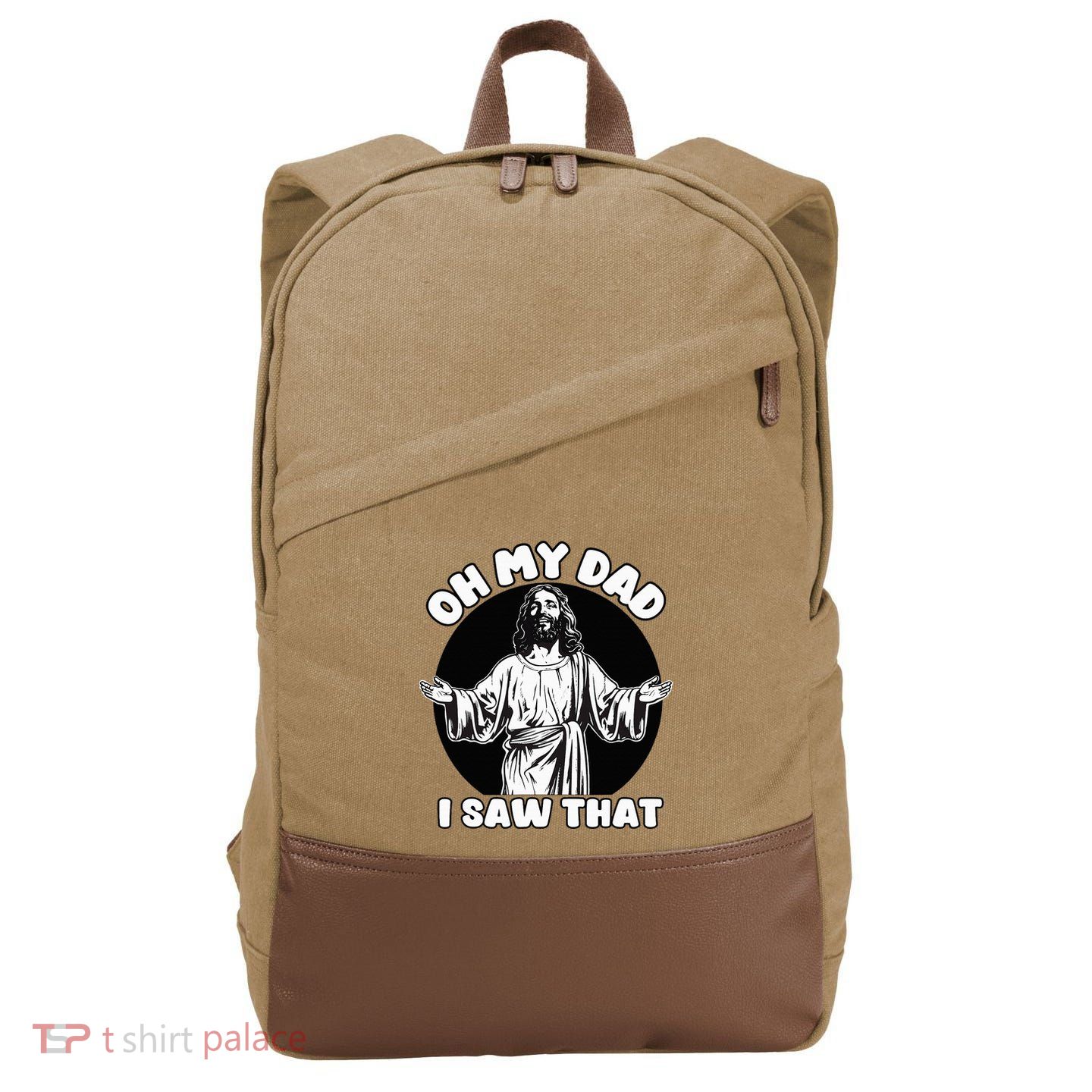 Oh My Dad I Saw That Funny Jesus Humor Cotton Canvas Backpack