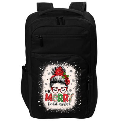 One Merry Dental Assistant Messy Bun Dental Nurse Christmas Impact Tech Backpack