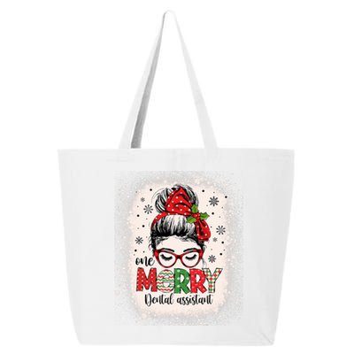 One Merry Dental Assistant Messy Bun Dental Nurse Christmas 25L Jumbo Tote