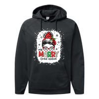 One Merry Dental Assistant Messy Bun Dental Nurse Christmas Performance Fleece Hoodie