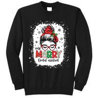 One Merry Dental Assistant Messy Bun Dental Nurse Christmas Sweatshirt