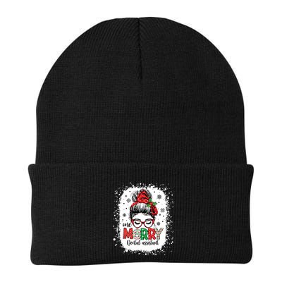 One Merry Dental Assistant Messy Bun Dental Nurse Christmas Beanie