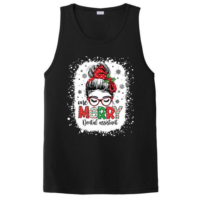 One Merry Dental Assistant Messy Bun Dental Nurse Christmas PosiCharge Competitor Tank