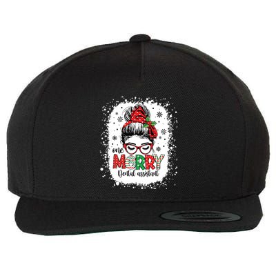 One Merry Dental Assistant Messy Bun Dental Nurse Christmas Wool Snapback Cap