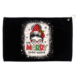 One Merry Dental Assistant Messy Bun Dental Nurse Christmas Grommeted Golf Towel