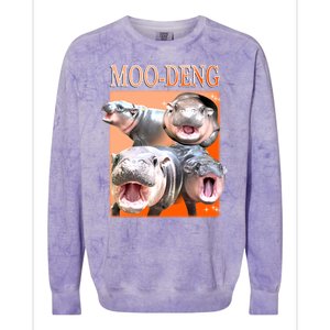 Orange Moo Deng Meme Hippo Colorblast Crewneck Sweatshirt