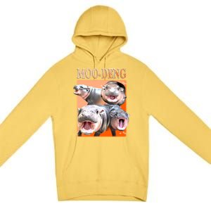 Orange Moo Deng Meme Hippo Premium Pullover Hoodie