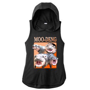 Orange Moo Deng Meme Hippo Ladies PosiCharge Tri-Blend Wicking Draft Hoodie Tank