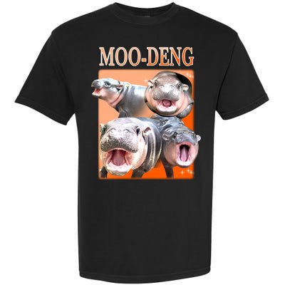 Orange Moo Deng Meme Hippo Garment-Dyed Heavyweight T-Shirt