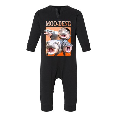 Orange Moo Deng Meme Hippo Infant Fleece One Piece