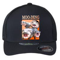 Orange Moo Deng Meme Hippo Flexfit Unipanel Trucker Cap