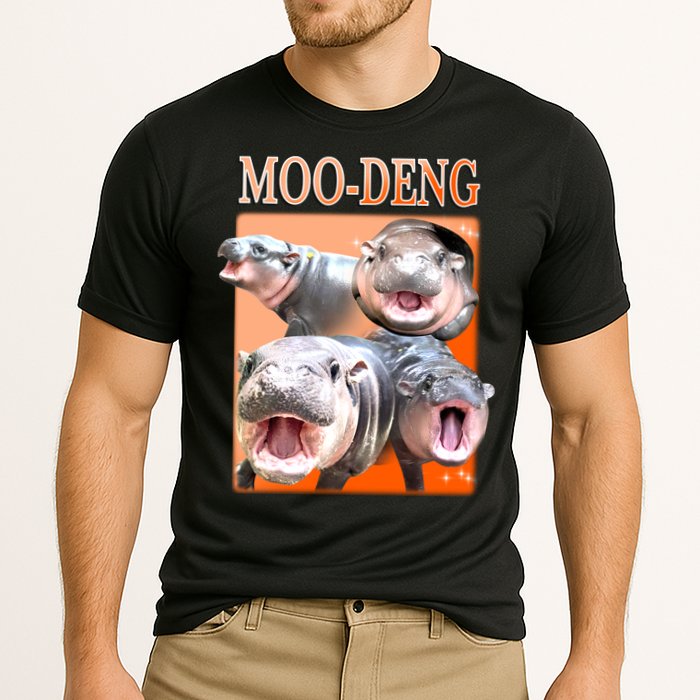 Orange Moo Deng Meme Hippo Performance Shirt