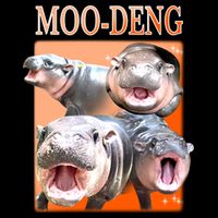Orange Moo Deng Meme Hippo Apron