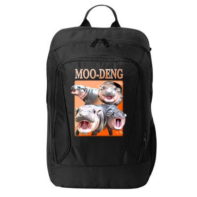 Orange Moo Deng Meme Hippo City Backpack