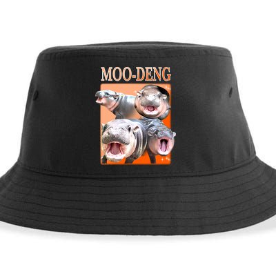 Orange Moo Deng Meme Hippo Sustainable Bucket Hat