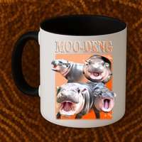 Orange Moo Deng Meme Hippo Mug
