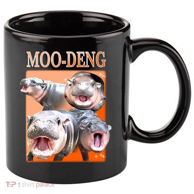 Orange Moo Deng Meme Hippo 11oz C Handle Ceramic Mug