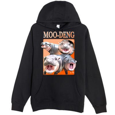 Orange Moo Deng Meme Hippo Premium Pullover Hoodie
