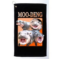 Orange Moo Deng Meme Hippo Golf Towel