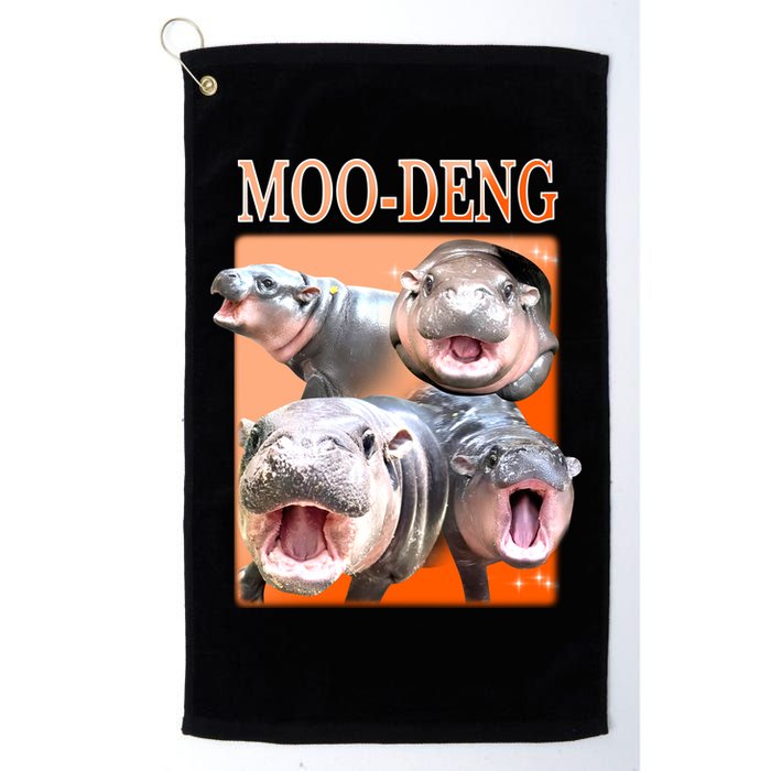 Orange Moo Deng Meme Hippo Golf Towel