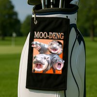 Orange Moo Deng Meme Hippo Golf Towel