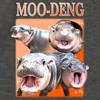 Orange Moo Deng Meme Hippo Vector Backpack