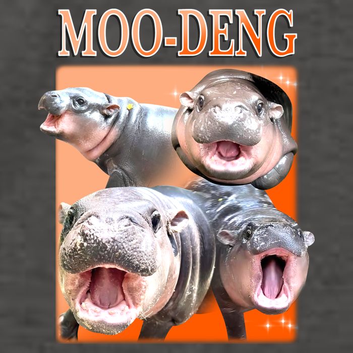 Orange Moo Deng Meme Hippo Vector Backpack