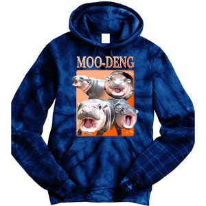 Orange Moo Deng Meme Hippo Tie Dye Hoodie